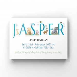 A4 Winnie the Pooh unframed personalised baby print