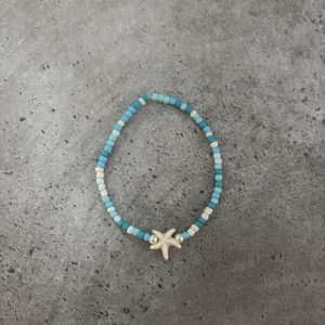 Blue mix starfish seed bead bracelet