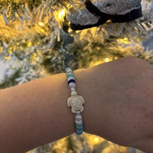 Ocean inspired clay bead turtle bracelet