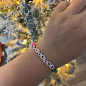 Wicked 2 - pink & green clay bead bracelet