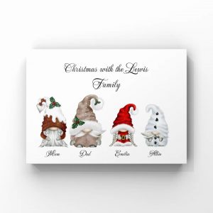 A4 unframed personalised Christmas gnome prints